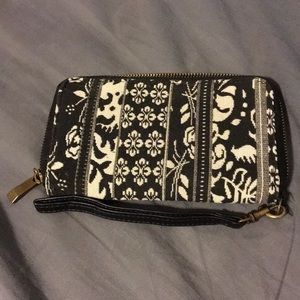 Boho black and white wallet.